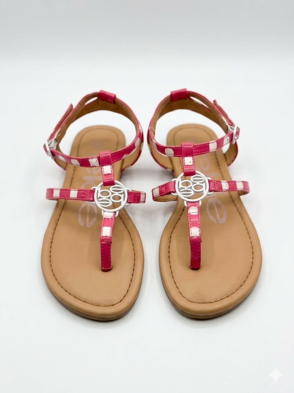 Girls' Bebe Pink Patent T-Strap Sandals